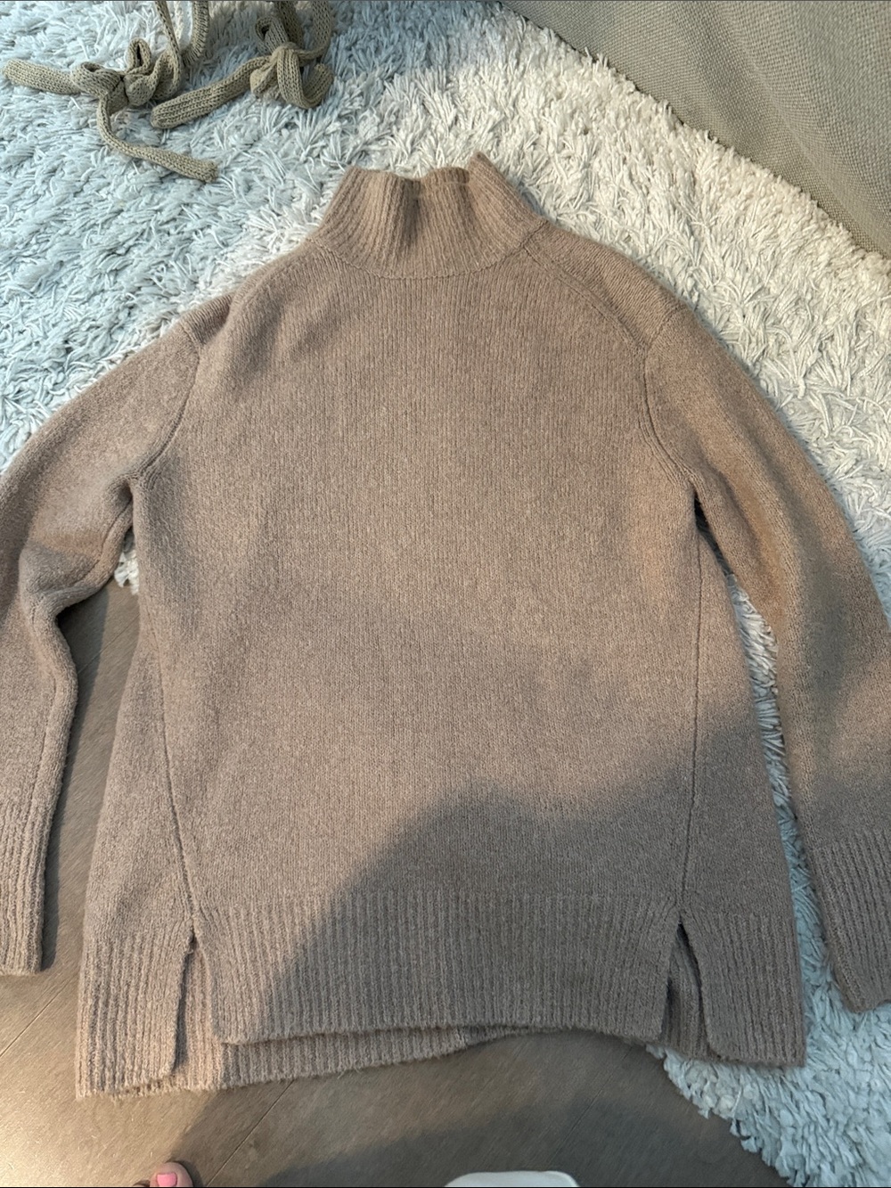Vince Neutral Beige Turtleneck Sweater